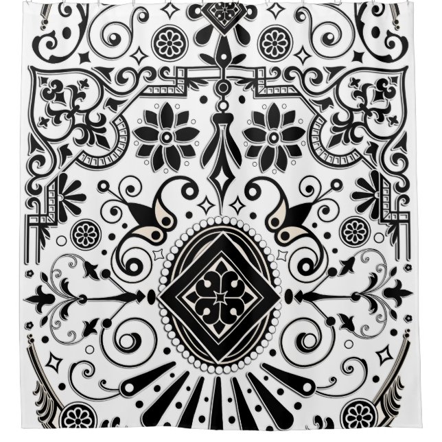 Soft Geometric Shower Curtain (Front)