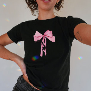 Soft Girl Coquette Pink Bow T-Shirt
