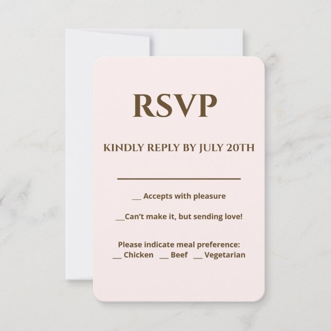 Soft Glam RSVP Card | Champagne Blush Wedding Suit (Front)