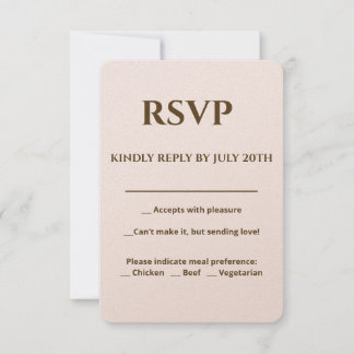 Soft Glam RSVP Card | Champagne Blush Wedding Suit