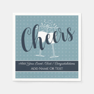 Soft Glamour - Misty Blue Slate Cheers Dots Solid Napkin