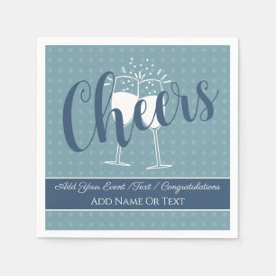 Soft Glamour - Misty Blue Slate Cheers Dots Solid Napkin