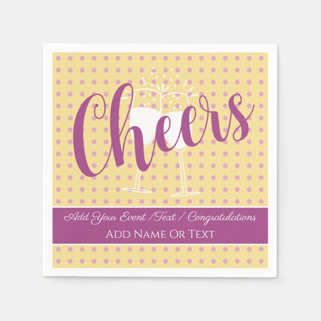 Soft Glamour / Sunshine Mist Cheers Dots Solid Napkin (Front)