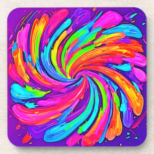Soft Glow: Cartoon Rainbow Coaster