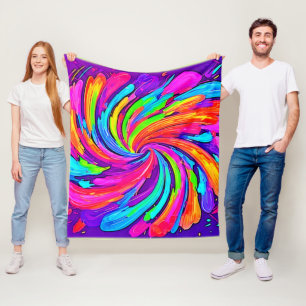 Soft Glow: Cartoon Rainbow Fleece Blanket