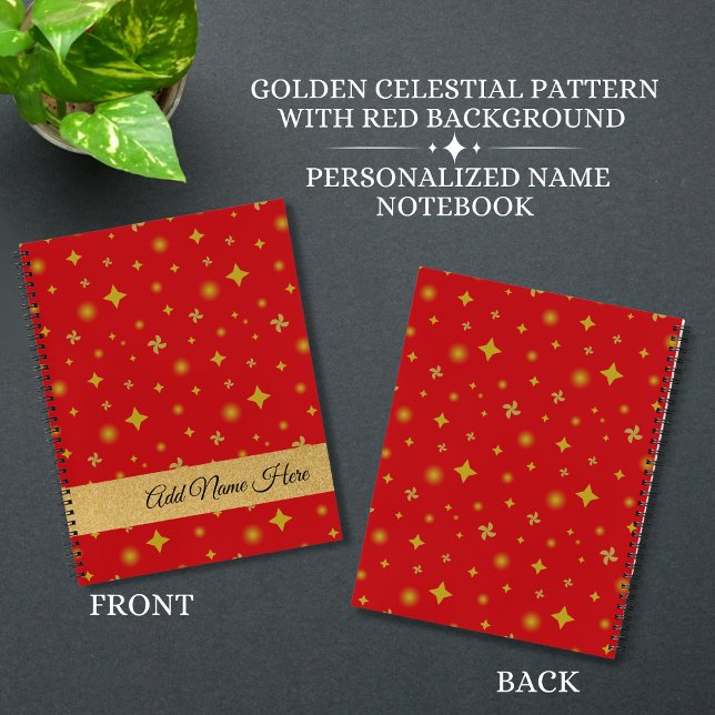 Soft Glow Golden Stars & Floral Petals Pattern Notebook (Creator Uploaded)