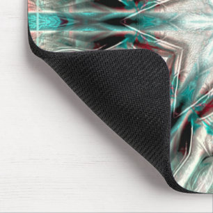 Soft glow on blue sandy texture, kaleidoscope star mouse pad