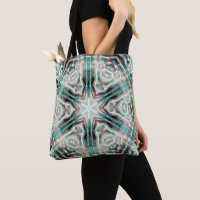 Soft glow on blue sandy texture, kaleidoscope star