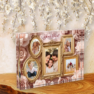 Soft Gold Baroque Floral Memory Frames Gallery Photo Block