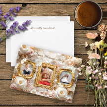 Soft Gold Baroque Floral Photo Frames Collage