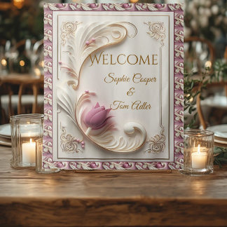 Soft Gold Baroque Grandeur Tulip Floral Swirl Luxe Tapestry
