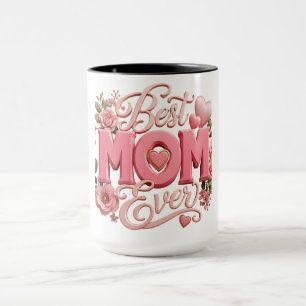 Soft Gold Mother Quote 3D Typography Elegant Flo Mug