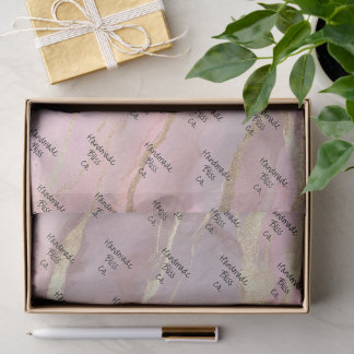 Soft Gold Peach Marble Tissue Paper