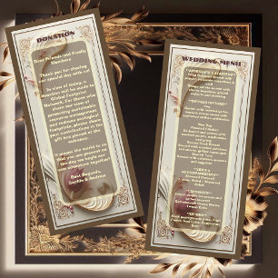 Soft Golden Baroque Grandeur Tulip Floral Wedding  Menu