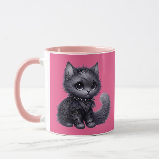 Soft Goth Kitten  Mug (Left)