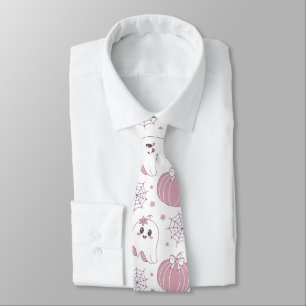 Soft Goth Pastel Halloween Pattern Tie