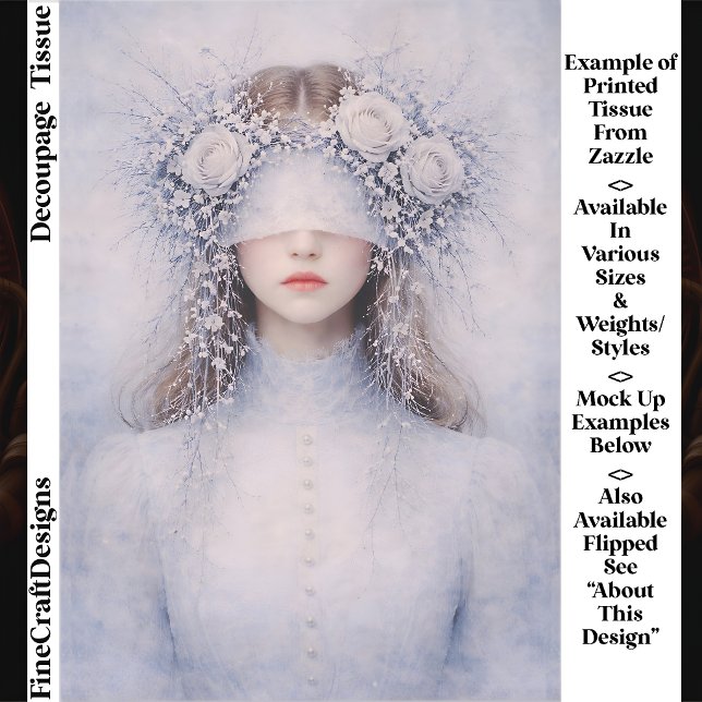 Soft Gothic Romance Winter Portrait FH9L Decoupage Tissue Paper (Creator Uploaded)