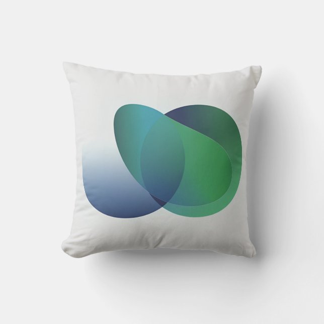 Soft Gradient Circles in Blue and Green Cushion (Front)