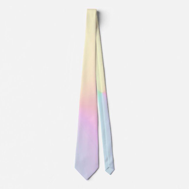 Soft Gradient Ombre Pink Yellow Pastel Aesthetic  Tie (Front)