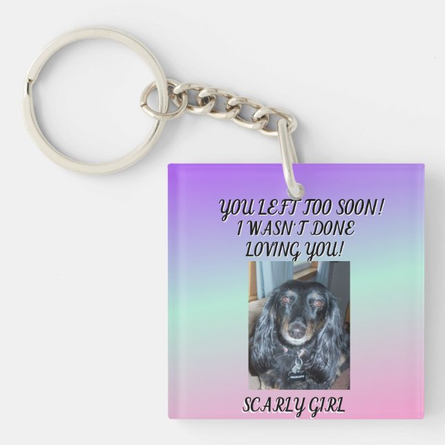 Soft Gradient Tribute Keychain With Photo (Front)