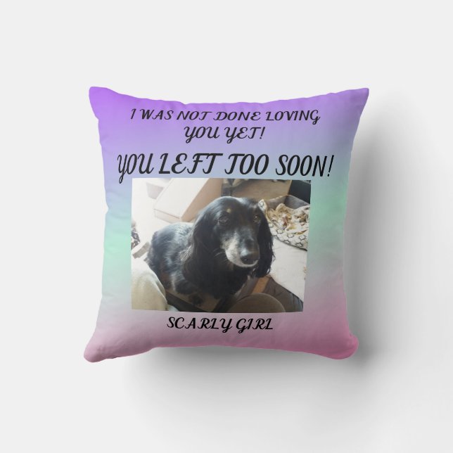 Soft Gradient Tribute With Photo & Loving Message Cushion (Back)