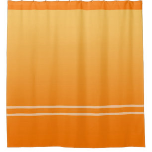 Soft Gradients Colour - orange & strips + your ide Shower Curtain