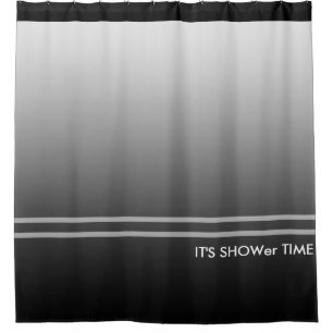 Soft Gradients Colours - black grey + your ideas Shower Curtain