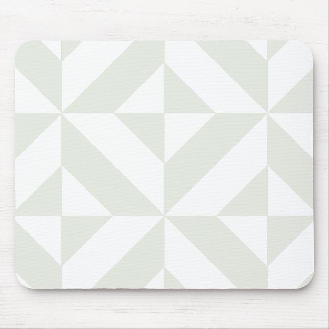 Soft Gray Geometric Art Deco Mouse Pad (Front)