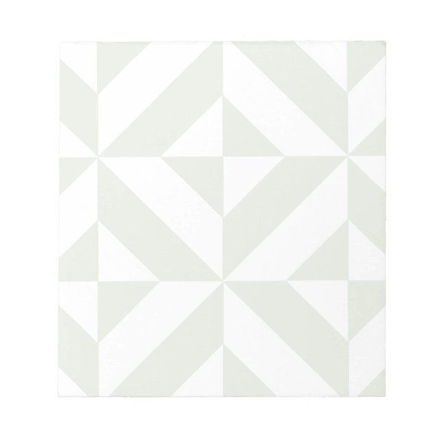 Soft Gray Geometric Art Deco Notepad (Front)