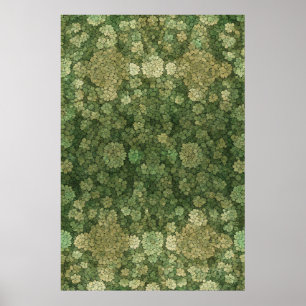 Soft Green and Beige Floral Texture Poster