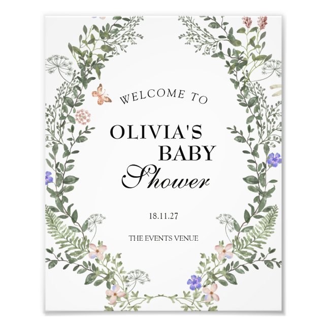 Soft Green Boho Gender Neutral Baby Shower Poster (Front)