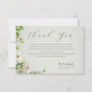 Soft Green Botanical Funeral Thank You Card