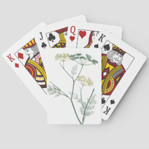 Soft Green Botanical IV Playing Cards