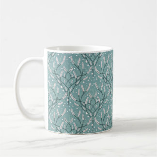 Soft Green Botanical Vine Pattern Coffee Mug