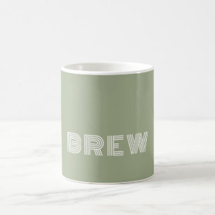 Soft Green C22 & White Fun Font Name Custom Coffee Mug