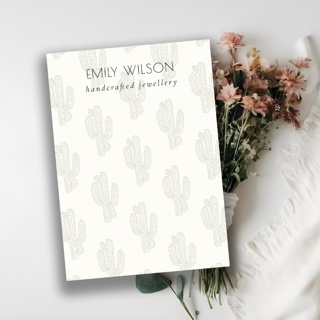 Soft Green Cactus Foliage Blank Jewellery Display Business Card (Creator Uploaded)