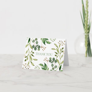 Soft Green Eucalyptus Leaf Frame Thank You Card