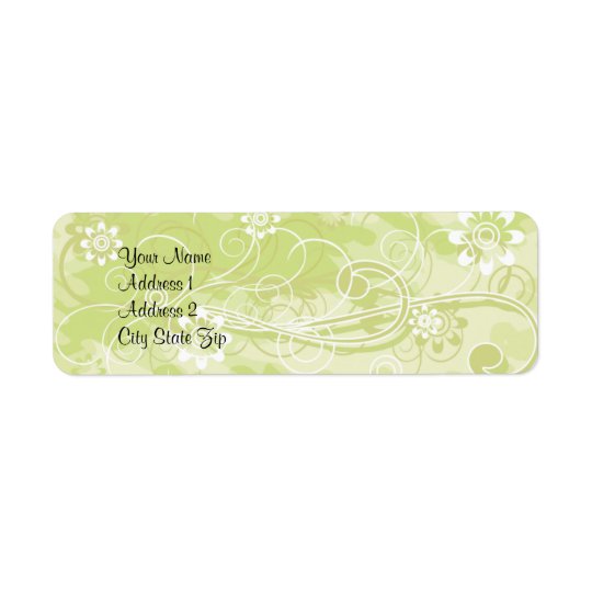 Soft Green Floral and Swirl Pattern Address Lables Return Address Label