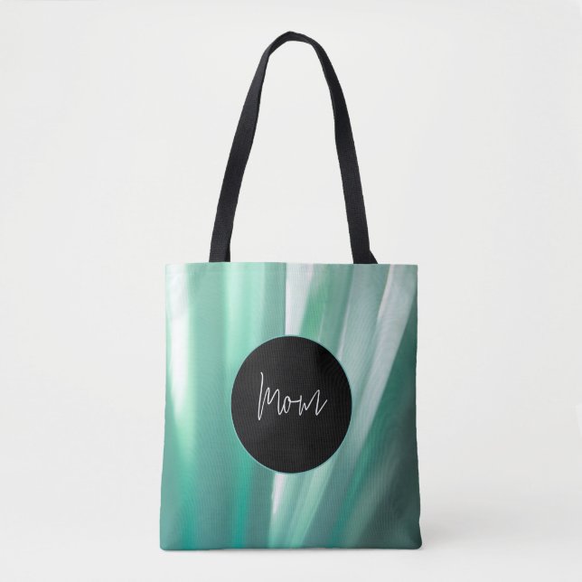 Soft Green Floral Print Tote Bag (Front)