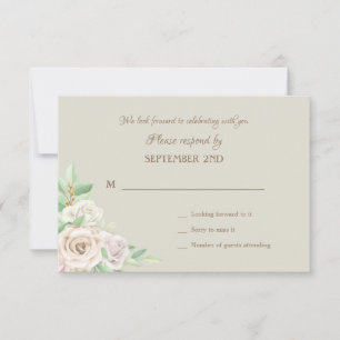 Soft Green Floral RSVP Cards