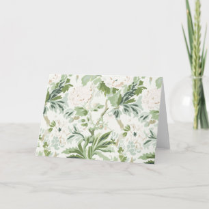 Soft Green Garden Floral with White Blooms Card