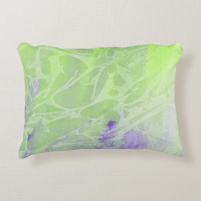 Soft Green & Lavender Harmony Decorative Cushion (Front)