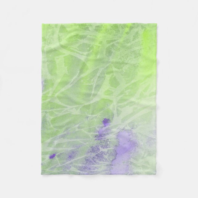 Soft Green & Lavender Harmony Fleece Blanket (Front)