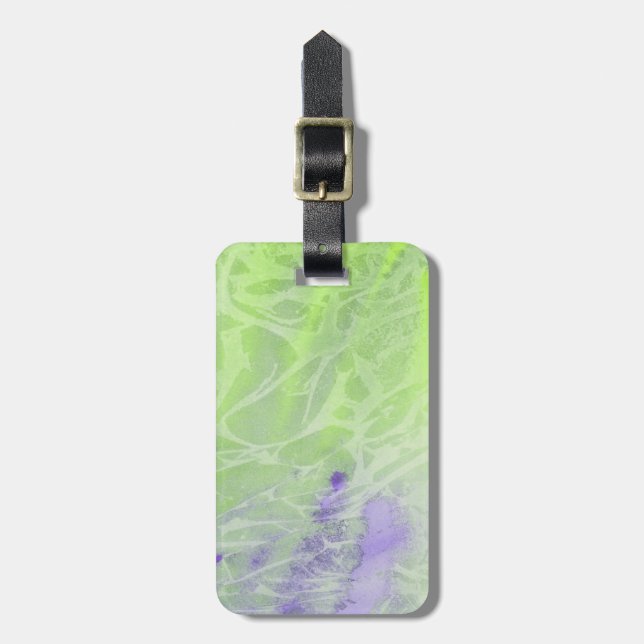 Soft Green & Lavender Harmony Luggage Tag (Front Vertical)