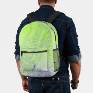 Soft Green & Lavender Harmony Printed Backpack