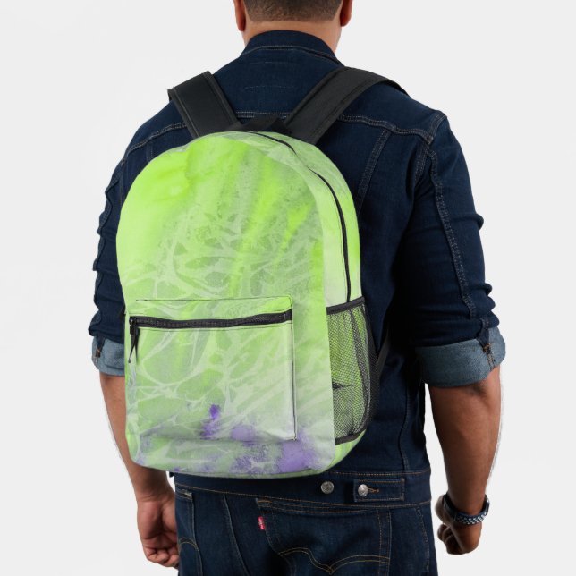 Soft Green & Lavender Harmony Printed Backpack (Insitu (Model))