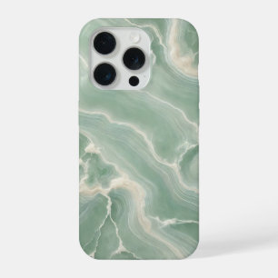 Soft Green Marble with White Veins iPhone 15 Pro Case