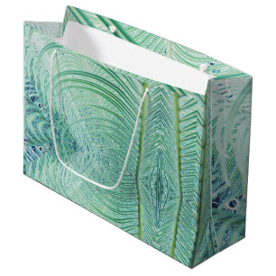 Soft Green Palm Tree Leaf Pattern Gift Favor Bag
