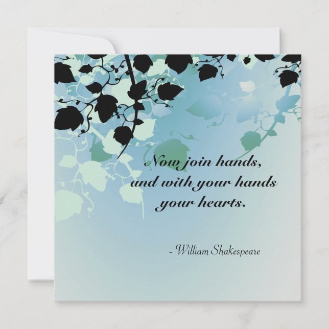 Soft Green Pastel Tree Leaves Wedding Invitation (Front)