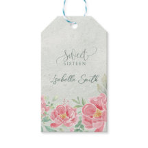 Soft Green & Pink Floral Sweet Sixteen Gift
